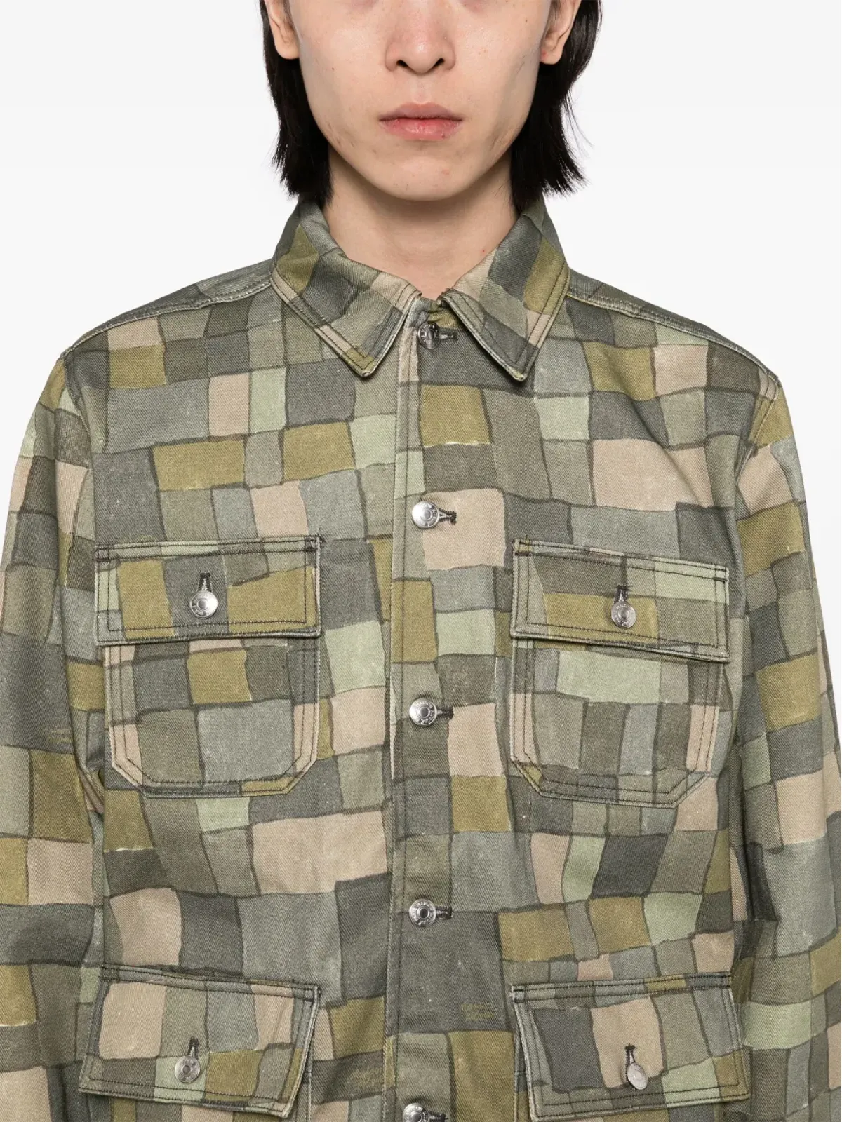 Maison Kitsuné ジオメトリックプリント シャツジャケット - グリーン - 画像5