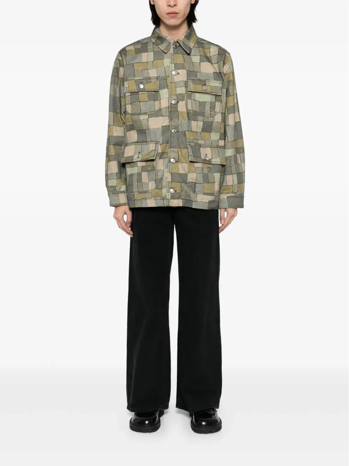 Maison Kitsuné ジオメトリックプリント シャツジャケット - グリーン - 画像2
