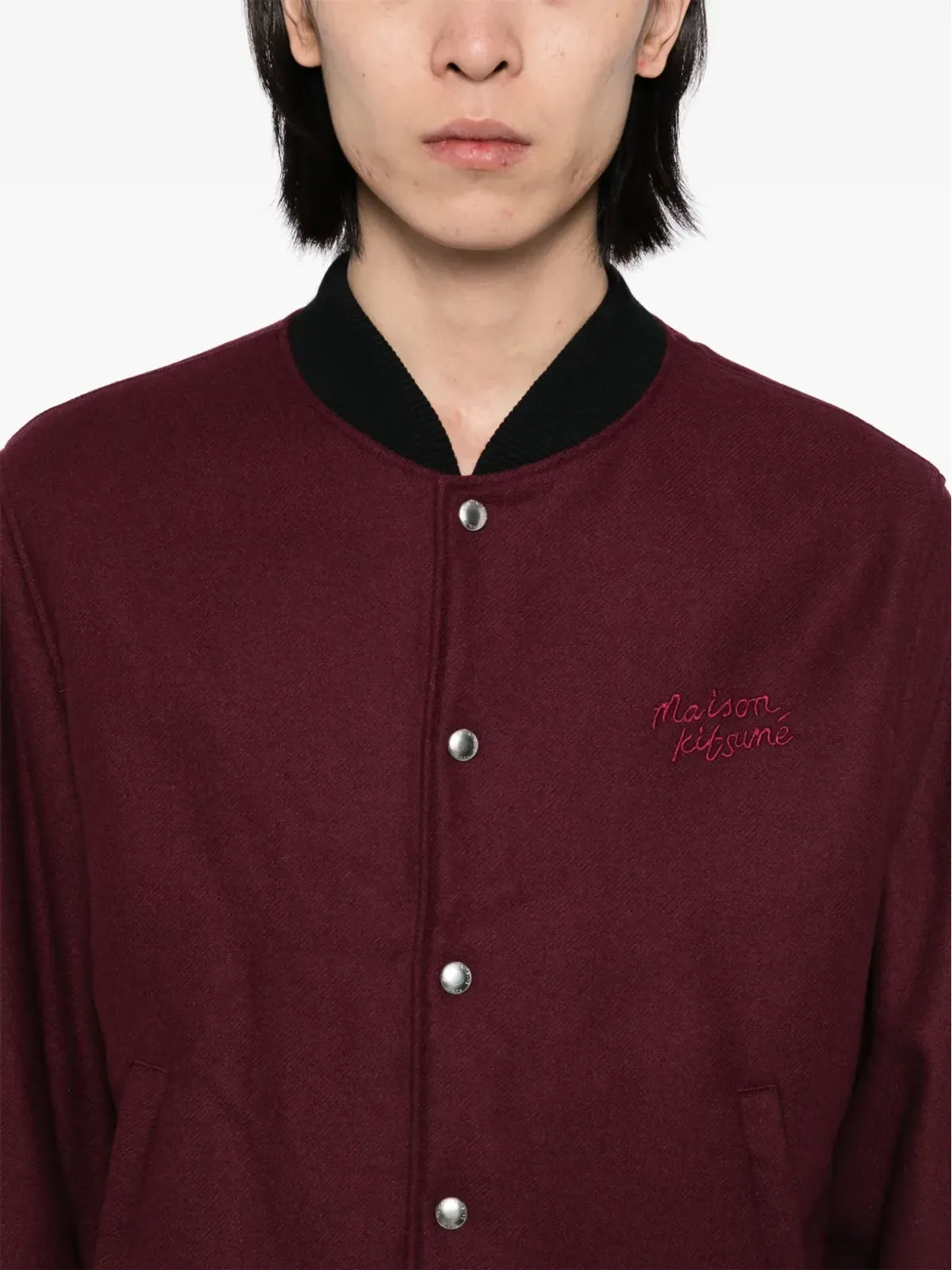 Maison Kitsuné ロゴ刺繍ボンバージャケット - 画像5