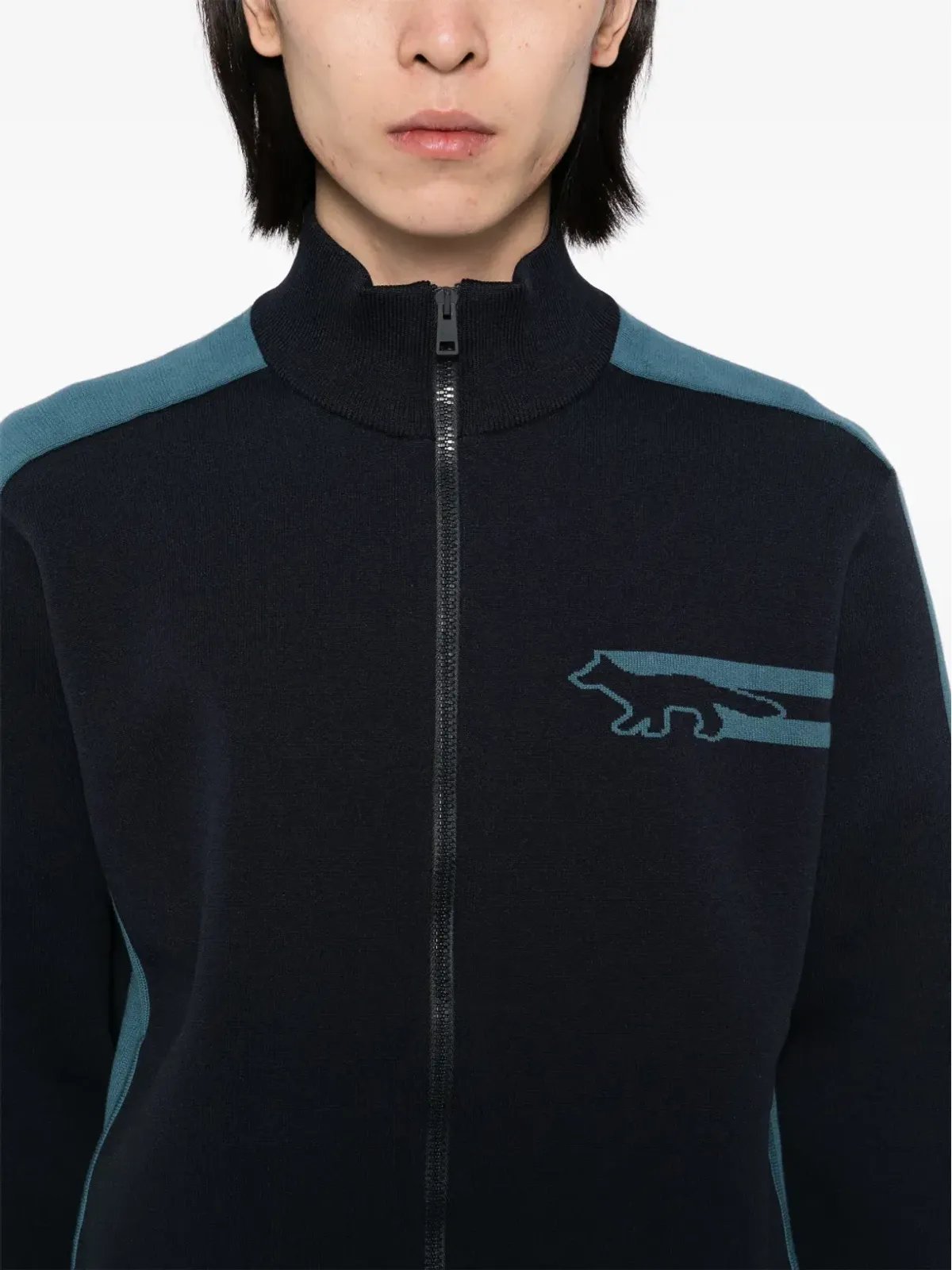 Maison Kitsuné ジップアップセーター - Blue - 画像5