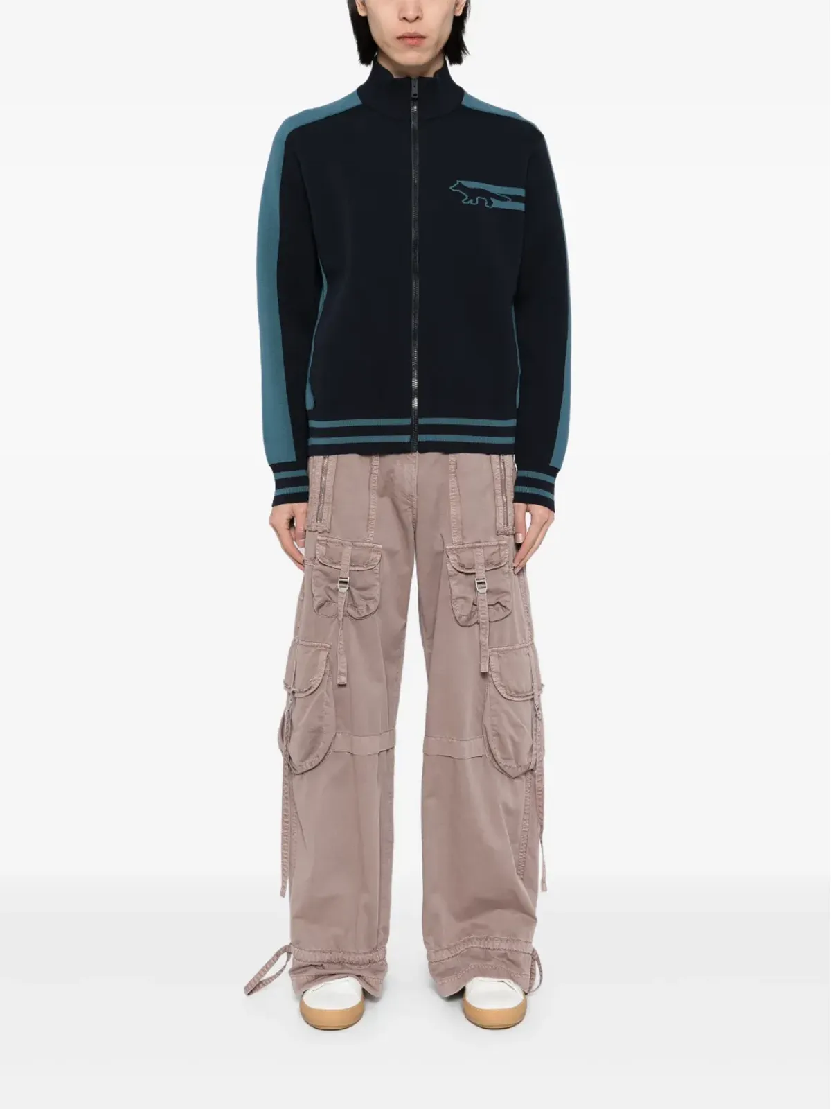 Maison Kitsuné ジップアップセーター - Blue - 画像2