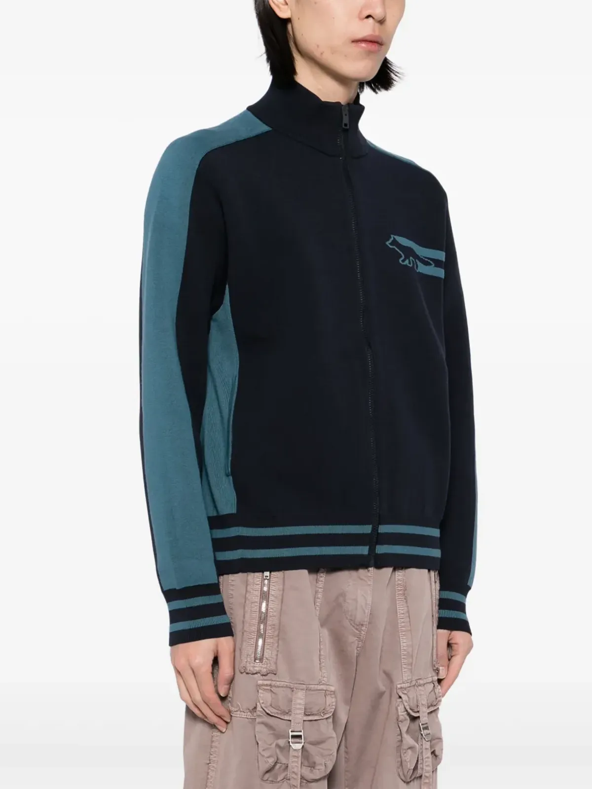 Maison Kitsuné ジップアップセーター - Blue - 画像3