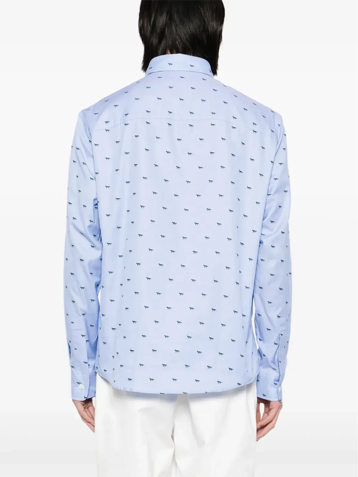 Maison Kitsuné 狐プリントシャツ - ブルー - 画像4