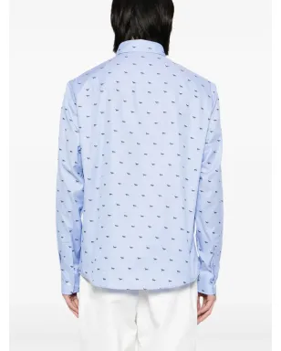 Maison Kitsuné 狐プリントシャツ - ブルー - サムネイル4