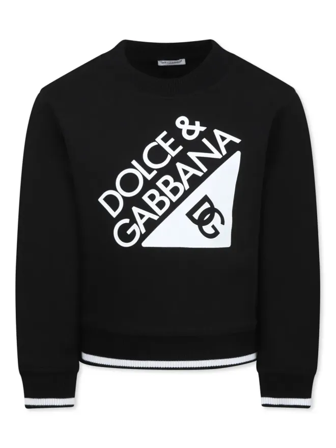 Dolce & Gabbana Kids Dolce & Gabbana Kids ロゴプリント スウェットシャツ ブラックの商品画像