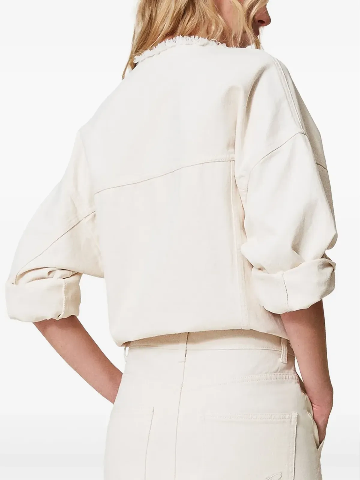 TWINSET オーガニックコットン ミディスカート - ニュートラルカラー - 画像3