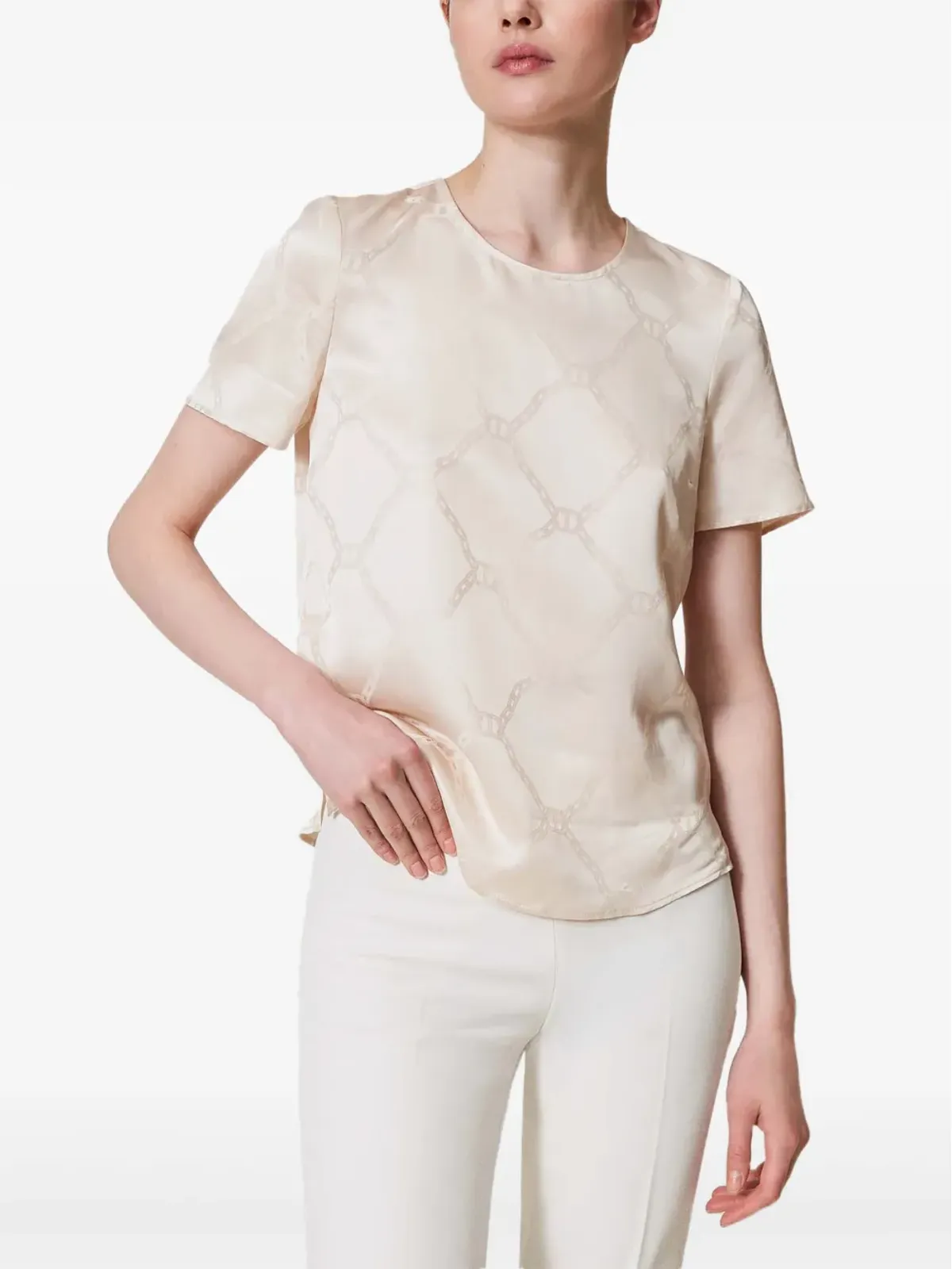 TWINSET オーバル Tジャカード Tシャツ - ホワイト - 画像2