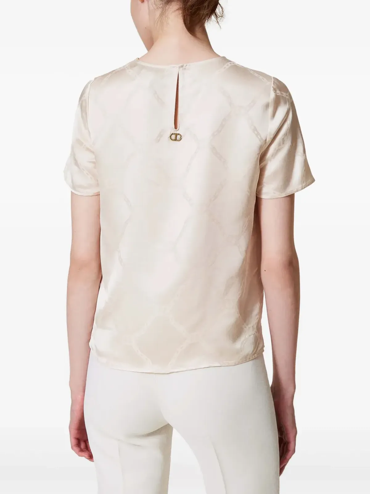 TWINSET オーバル Tジャカード Tシャツ - ホワイト - 画像4