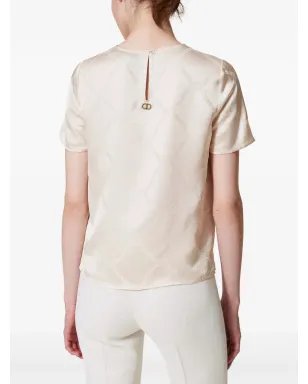 TWINSET オーバル Tジャカード Tシャツ - ホワイト - サムネイル4