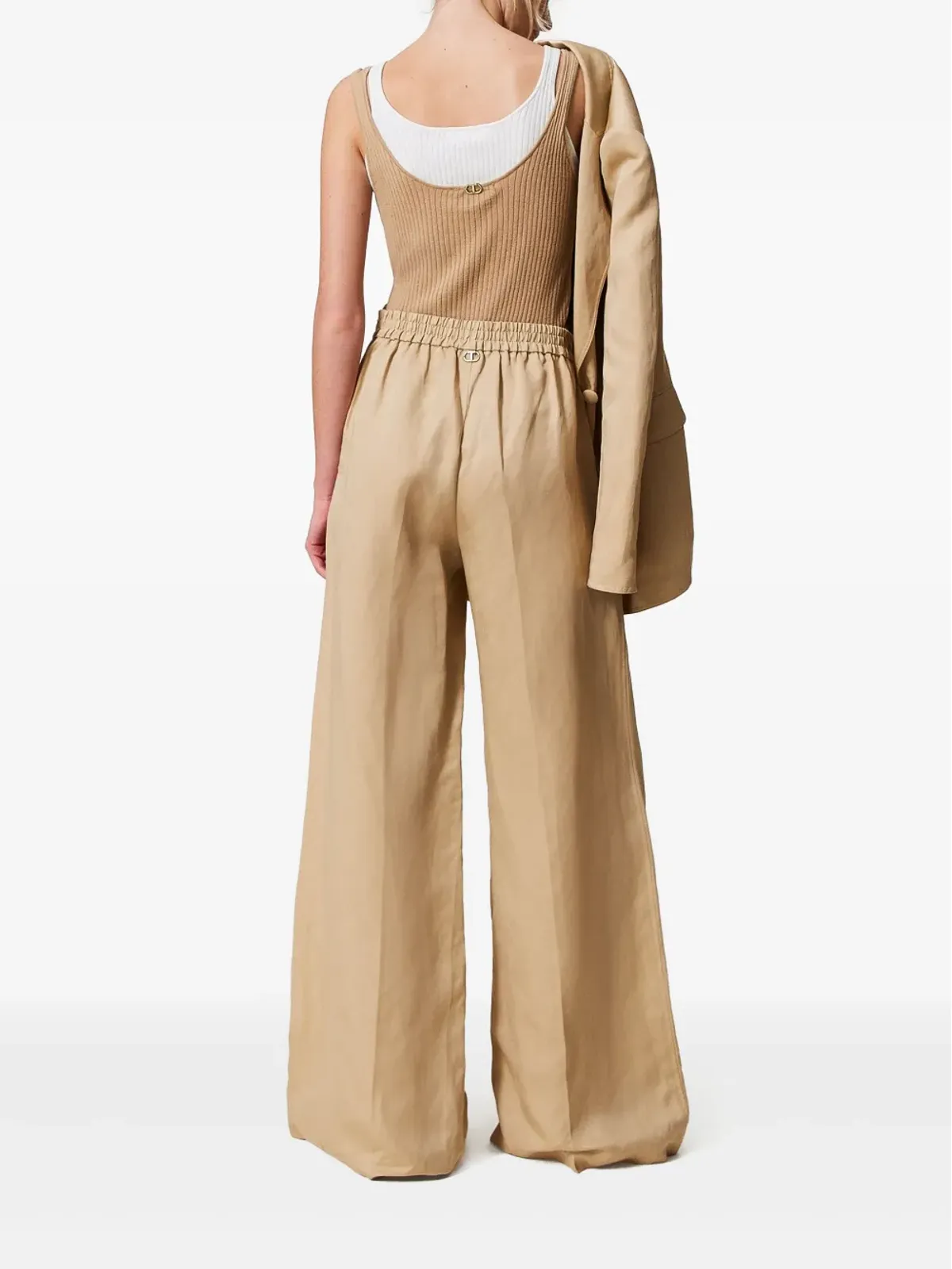 TWINSET プリーツディテール パラッツォパンツ - ニュートラルカラー - 画像4