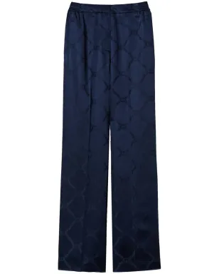 TWINSET オーバルTジャカード パラッツォパンツ - ブルー - サムネイル1