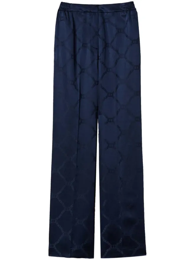 TWINSET TWINSET オーバルTジャカード パラッツォパンツ - ブルーの商品画像