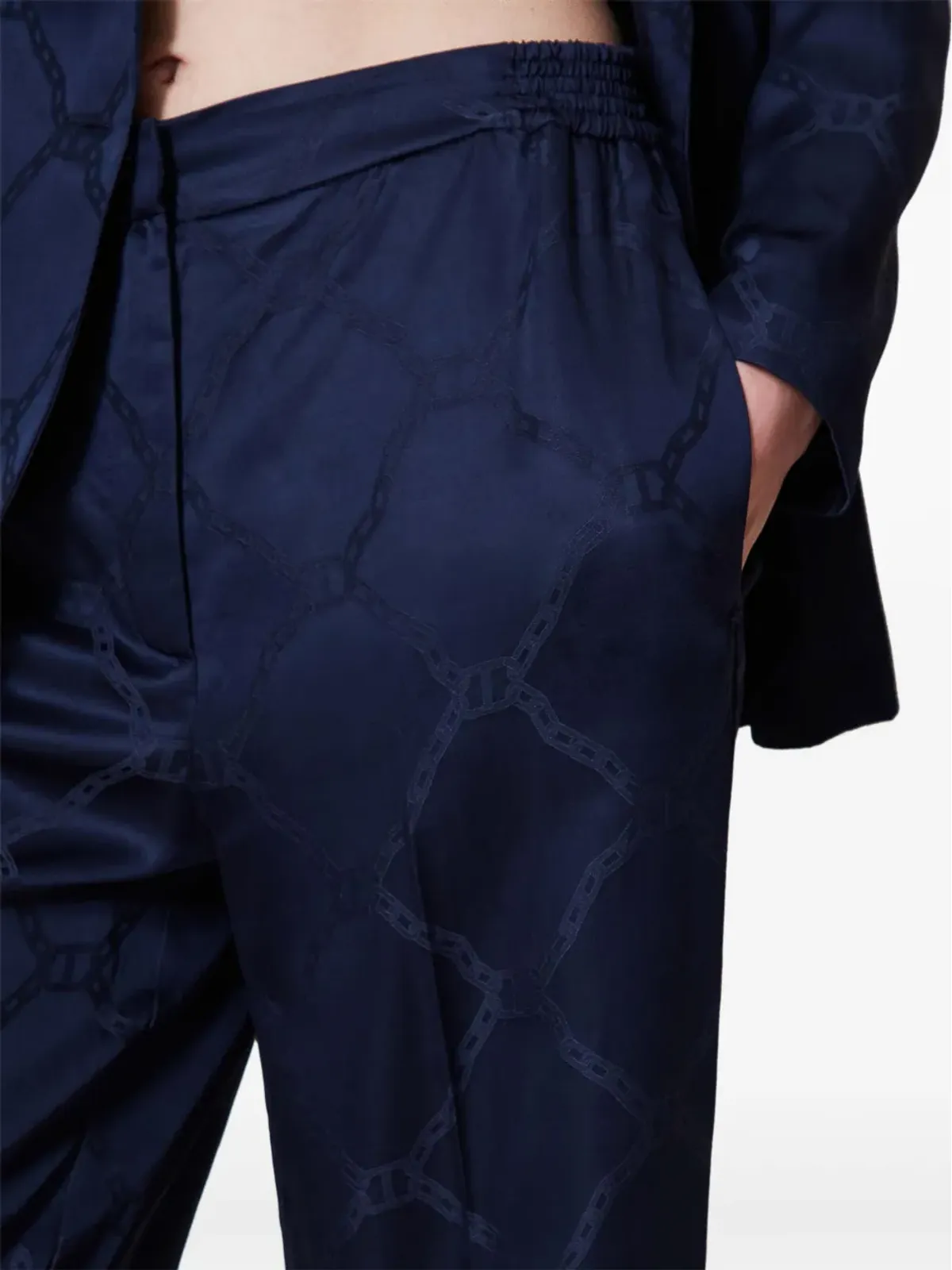 TWINSET オーバルTジャカード パラッツォパンツ - ブルー - 画像5