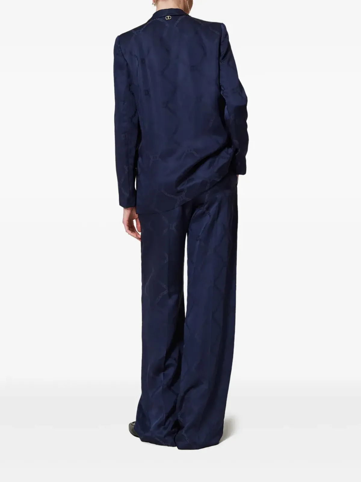 TWINSET オーバルTジャカード パラッツォパンツ - ブルー - 画像4