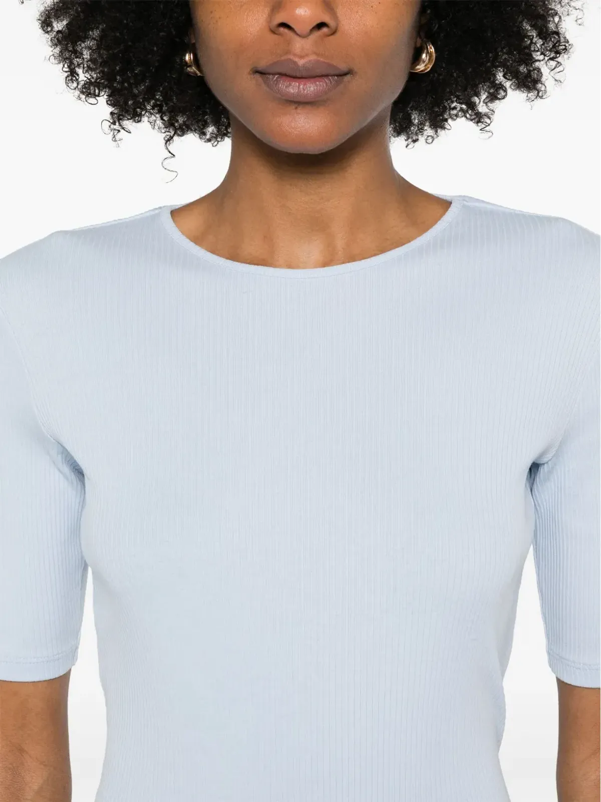 Vince リブ編みコットンTシャツ - ブルー - 画像5