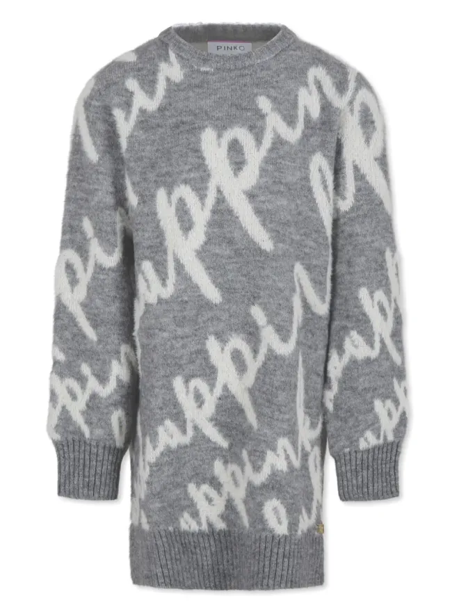 Pinko Kids Pinko Kids ロゴ入りインターシャ ミディドレスの商品画像