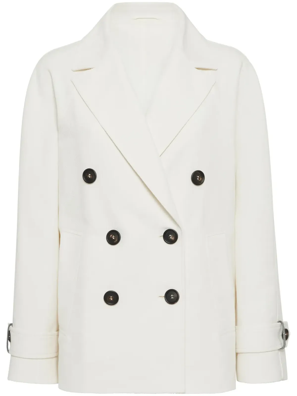 Brunello Cucinelli モニリ ビーズ装飾ピーコート - 画像1