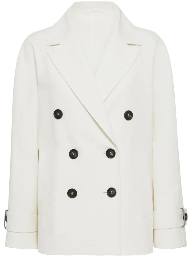 Brunello Cucinelli Brunello Cucinelli モニリ ビーズ装飾ピーコートの商品画像
