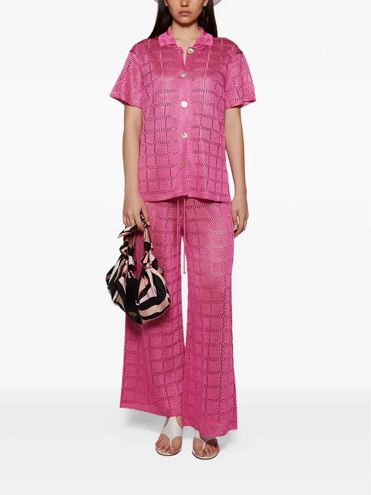 Calle Del Mar ショートスリーブ グリッド柄シャツ - 画像2