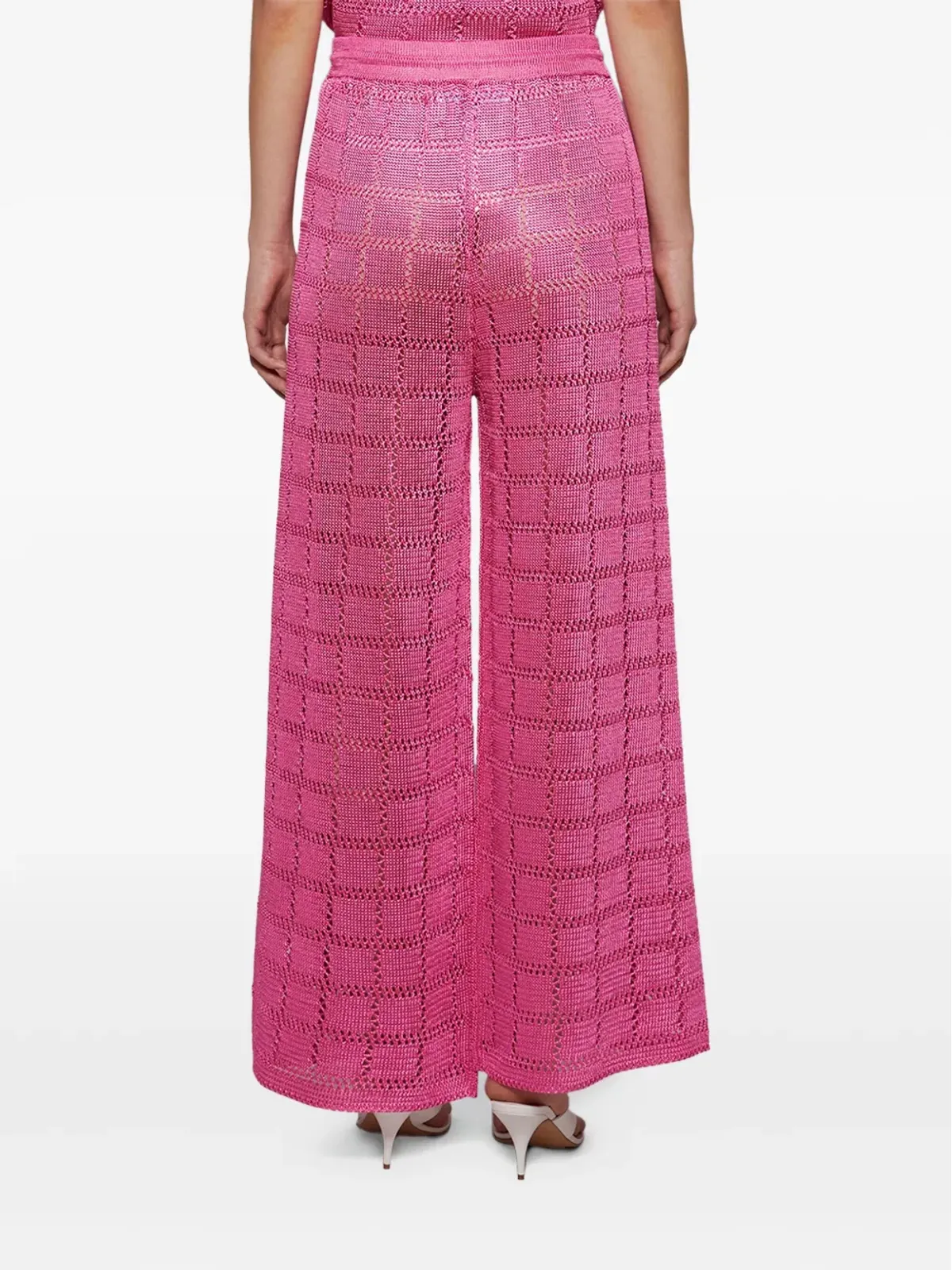 Calle Del Mar グリッド柄ドローストリングパンツ - 画像4