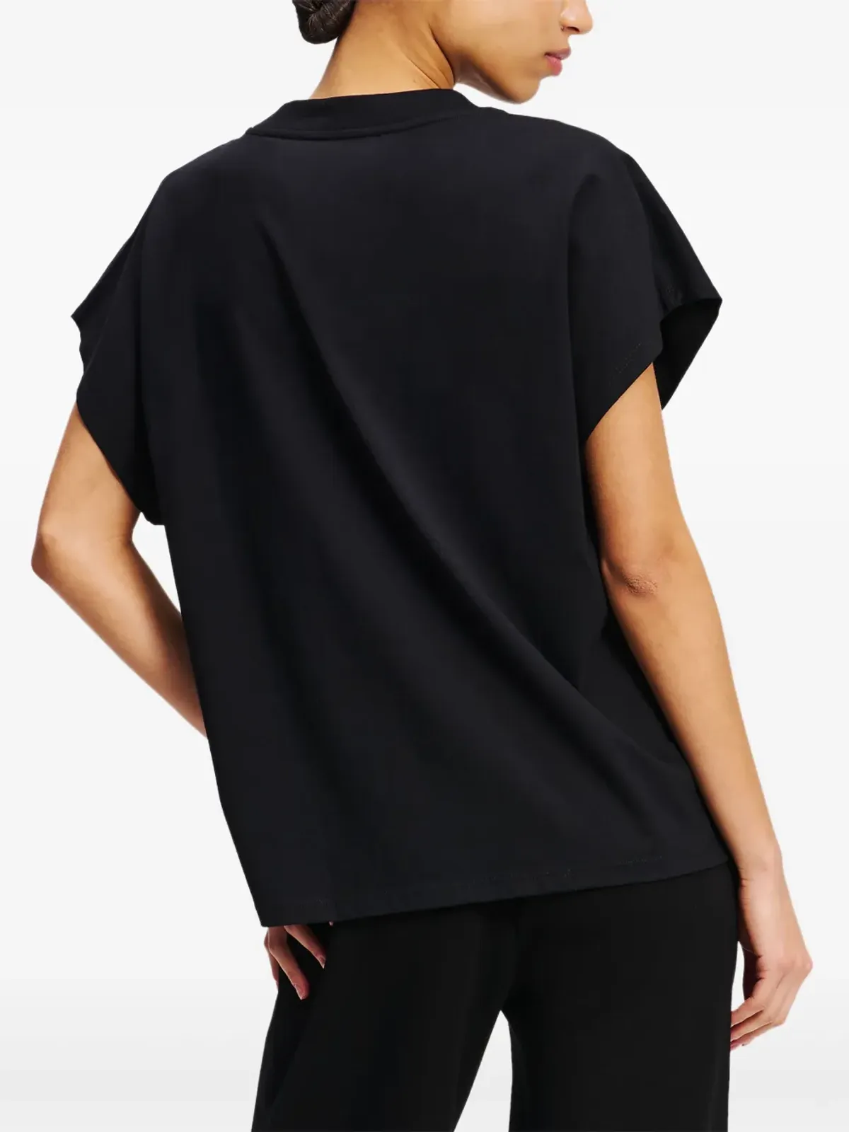 Karl Lagerfeld オーキッド刺繍の Tシャツ - ブラック - 画像4
