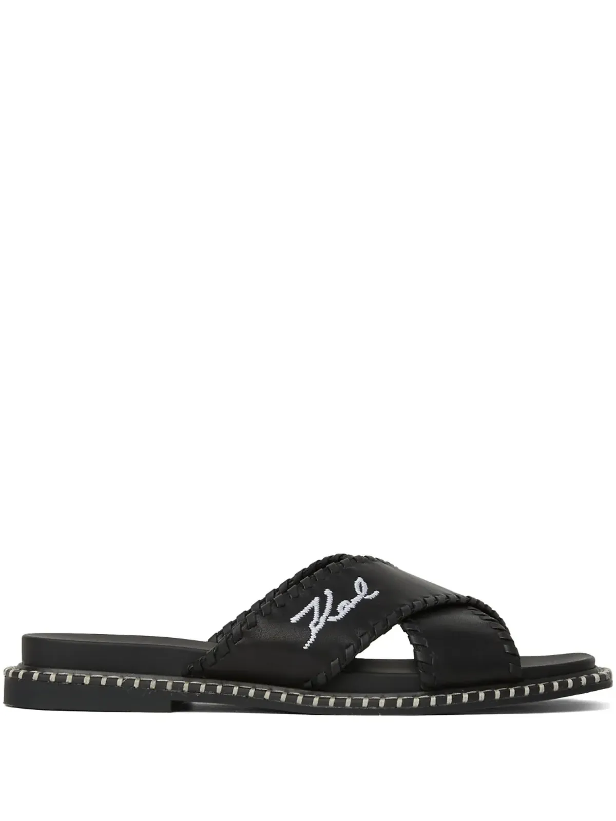 Karl Lagerfeld Lleo ウィップステッチ サンダル - ブラック - 画像1