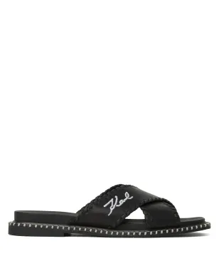 Karl Lagerfeld Lleo ウィップステッチ サンダル - ブラック - サムネイル1