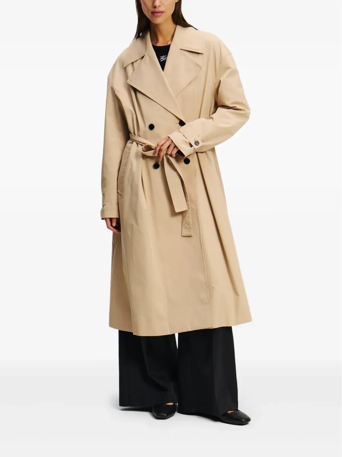 Karl Lagerfeld コットンブレンド トレンチコート - 画像3