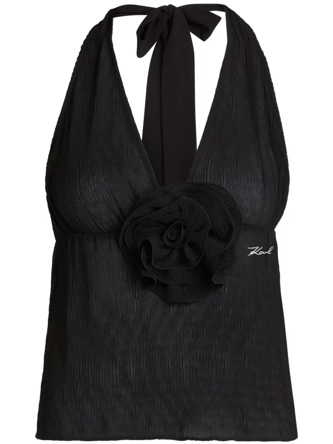 Karl Lagerfeld Karl Lagerfeld DNAフラワートップ ブラックの商品画像