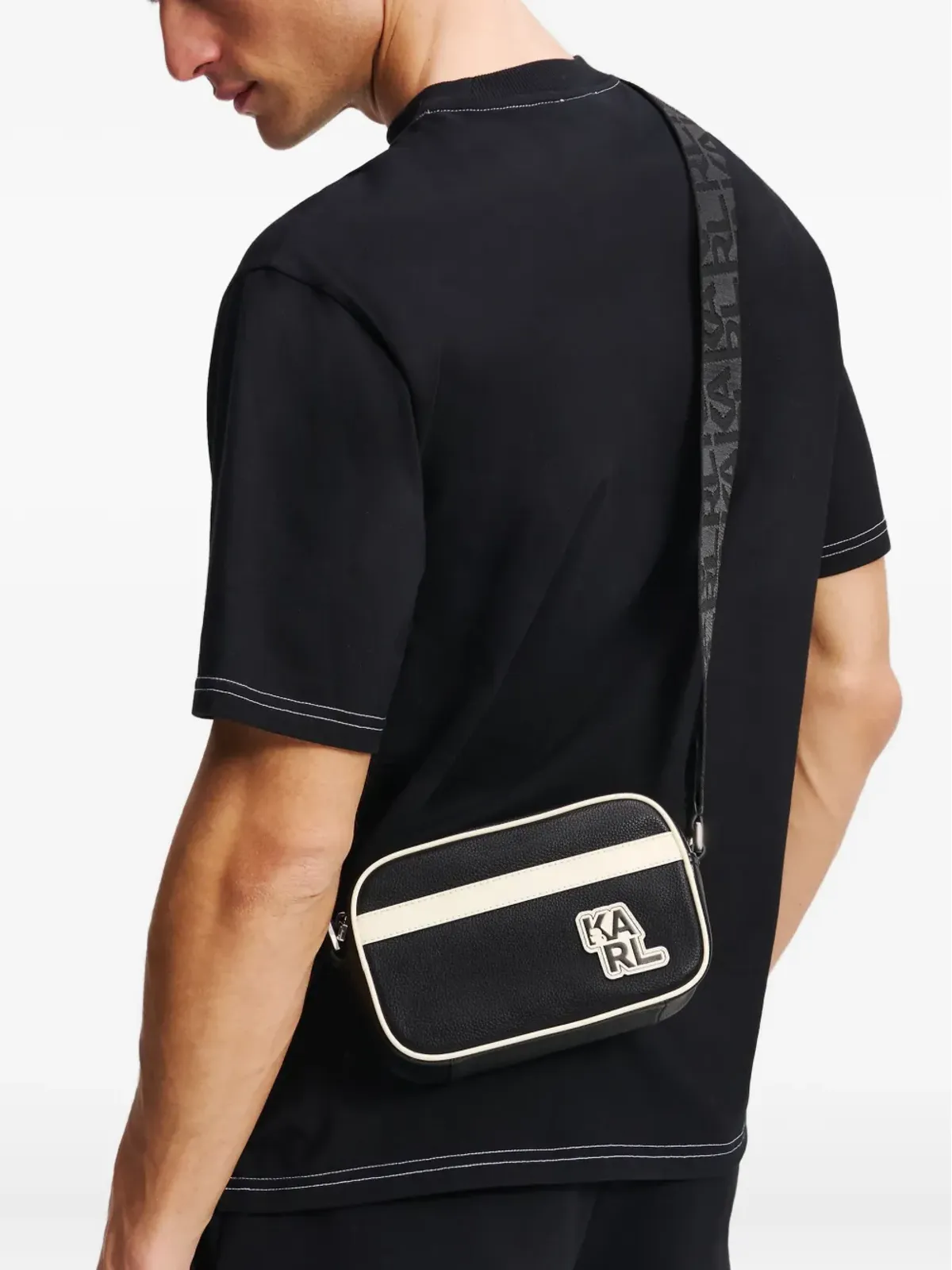 Karl Lagerfeld K/athleisure コントラストパネル メッセンジャーバッグ - ブラック - 画像2