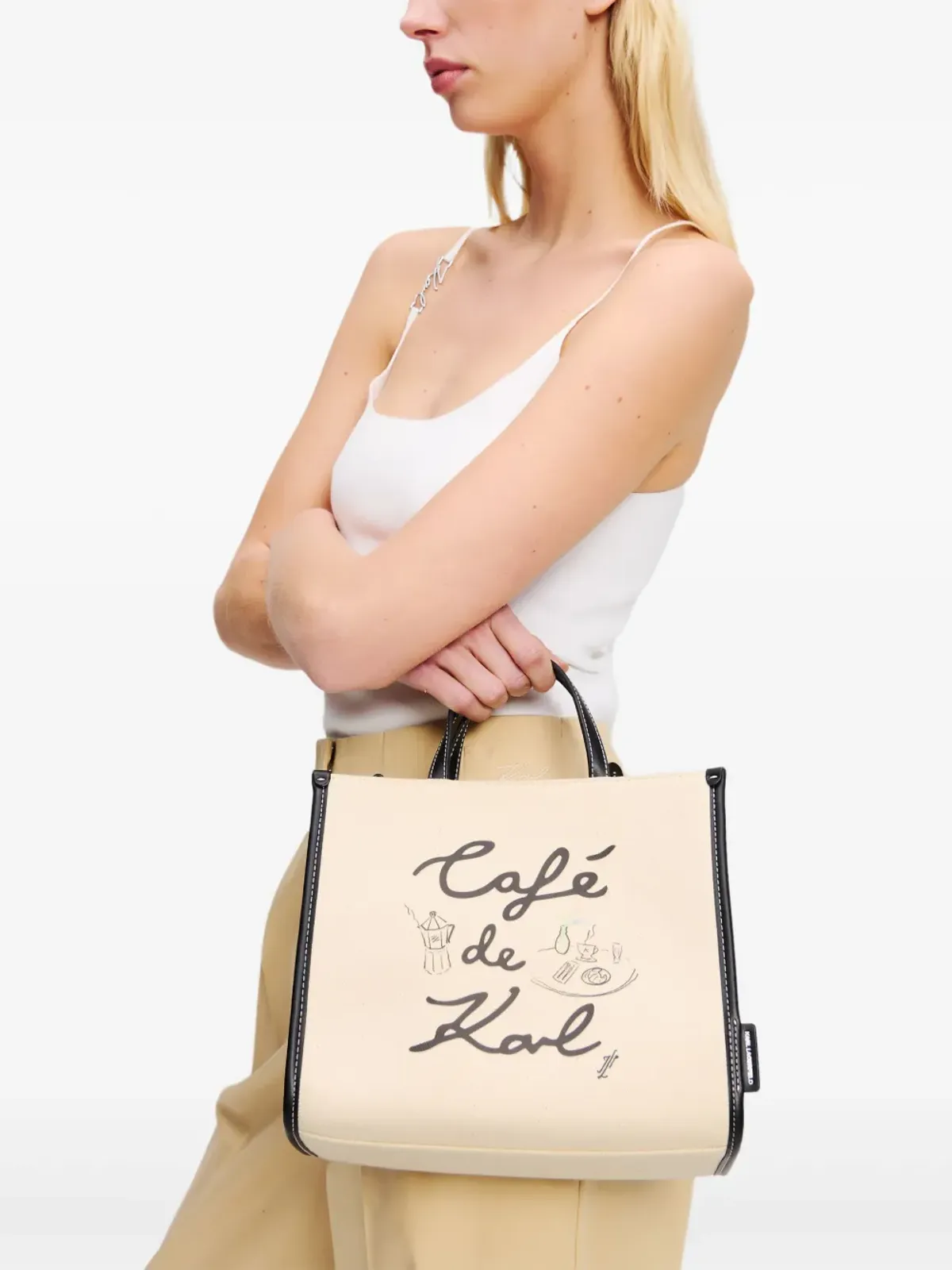 Karl Lagerfeld × Jorge Parra キャンバス トートバッグ - ベージュ系 - 画像2