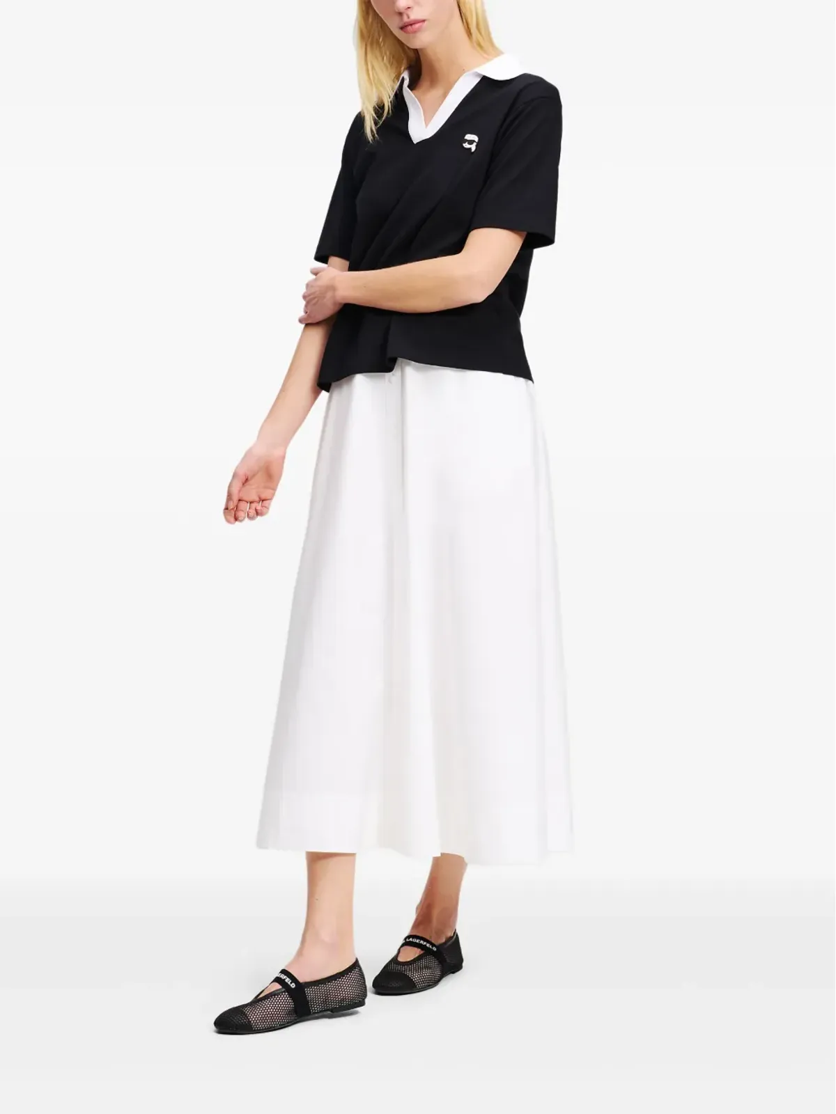 Karl Lagerfeld ロゴパッチ ポロトップ - ブラック - 画像2