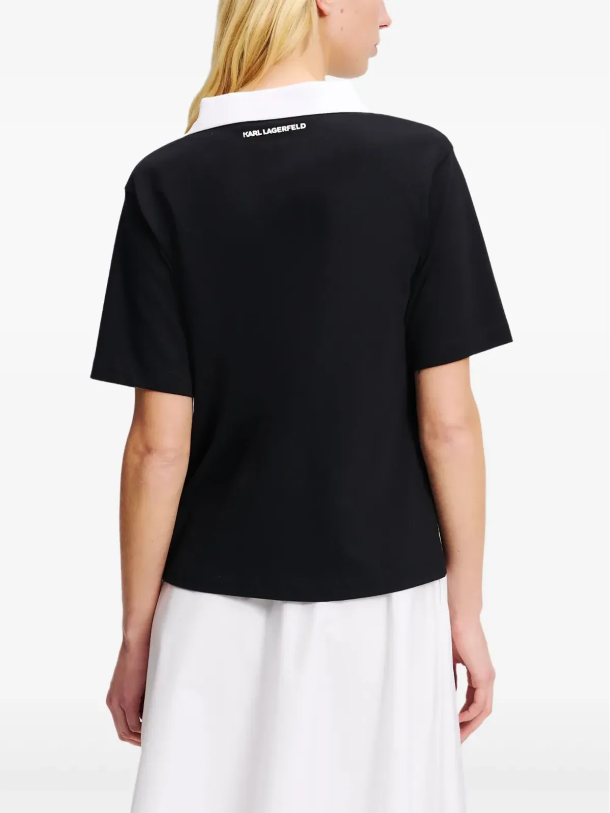Karl Lagerfeld ロゴパッチ ポロトップ - ブラック - 画像4