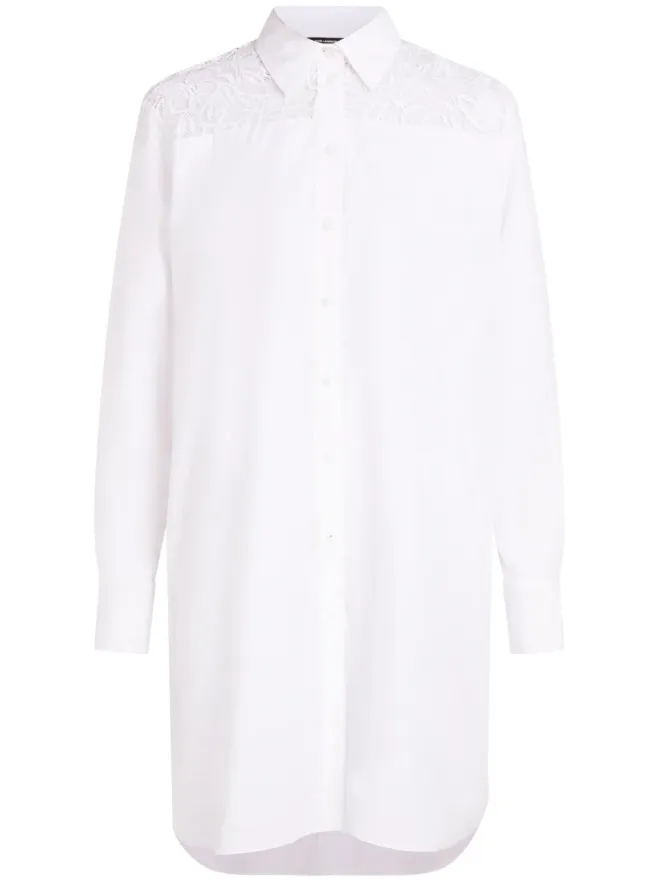Karl Lagerfeld Karl Lagerfeld レースディテールシャツ - ホワイトの商品画像