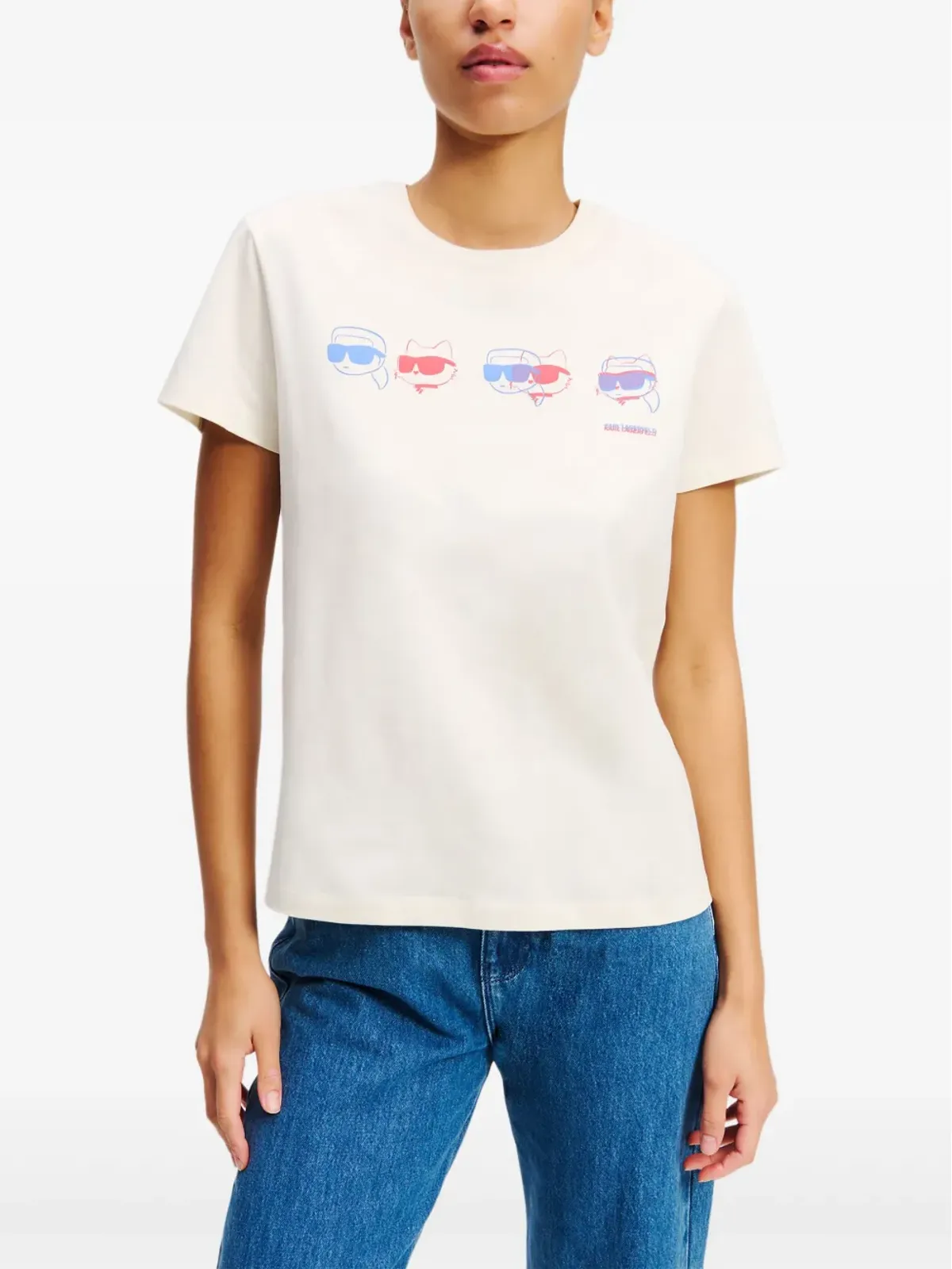 Karl Lagerfeld イコン カラー・ポップ Tシャツ - ホワイト - 画像3