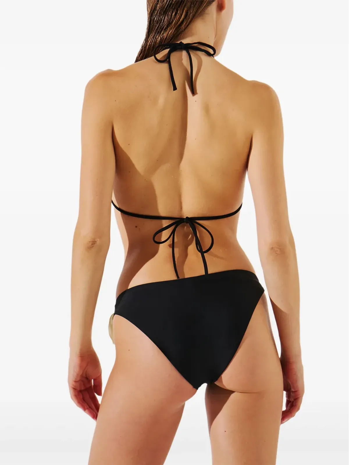 Karl Lagerfeld DNAフラワー柄ビキニトップ ブラック - 画像3