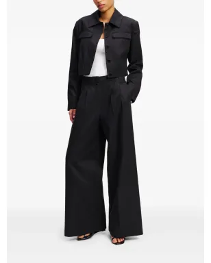 Karl Lagerfeld プリーツ入りワイドレッグパンツ - ブラック - サムネイル2