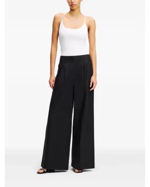 Karl Lagerfeld プリーツ入りワイドレッグパンツ - ブラック - サムネイル3