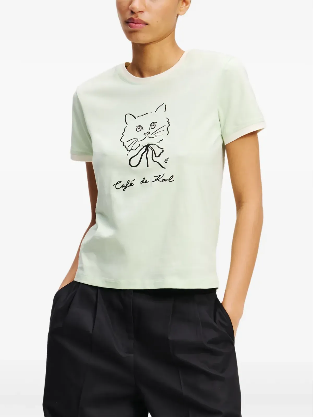 Karl Lagerfeld × Jorge Parra Tシャツ - グリーン - 画像3