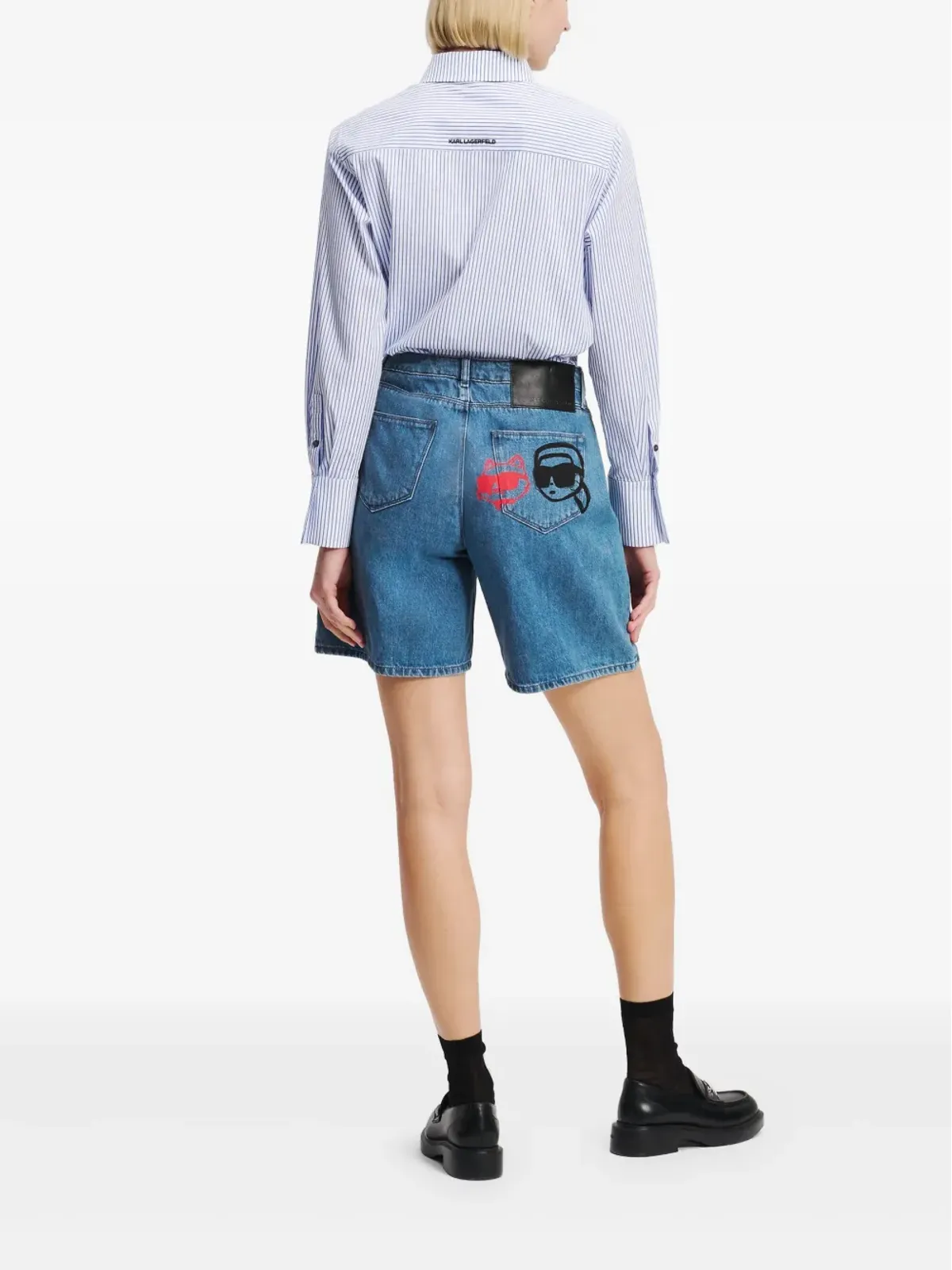 Karl Lagerfeld Ikon デニムショーツ ブルー - 画像4