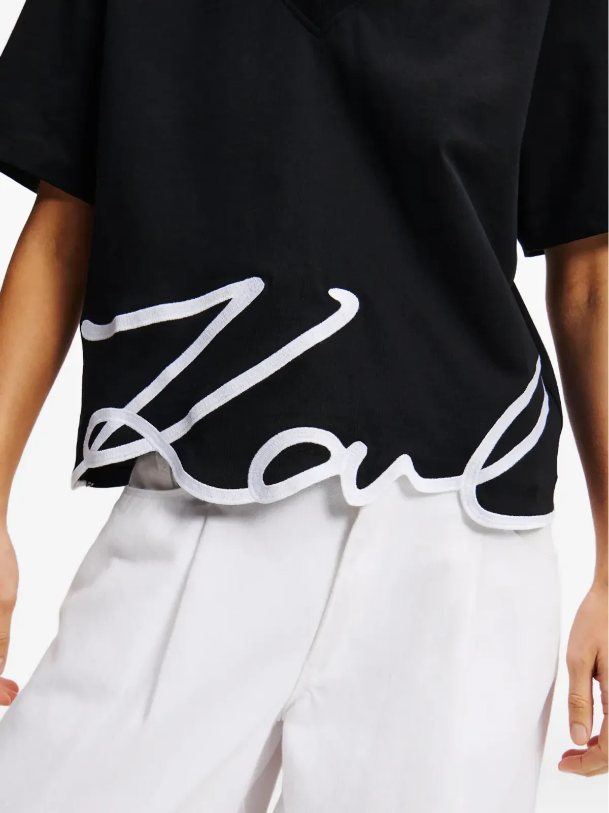 Karl Lagerfeld シグネチャーTシャツ ブラック - 画像5