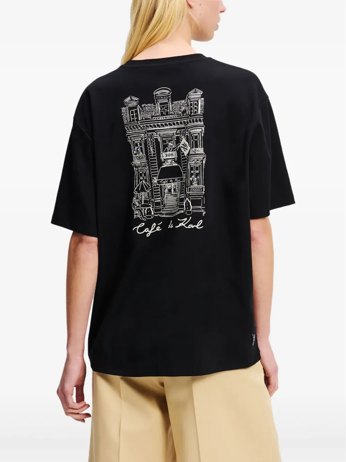 Karl Lagerfeld x Jorge Parra オーバーサイズ Tシャツ - ブラック - 画像4