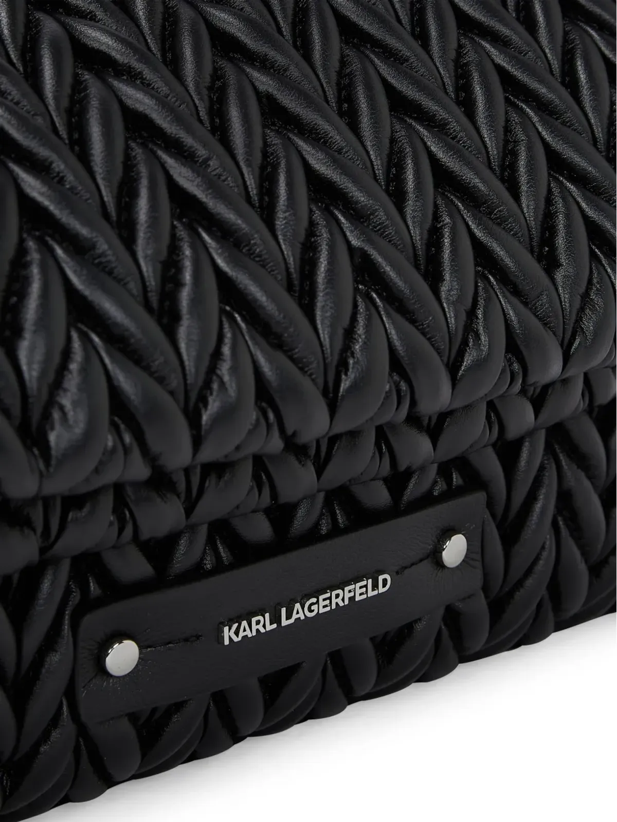 Karl Lagerfeld 大きい K/Weave ショルダーバッグ - ブラック - 画像4
