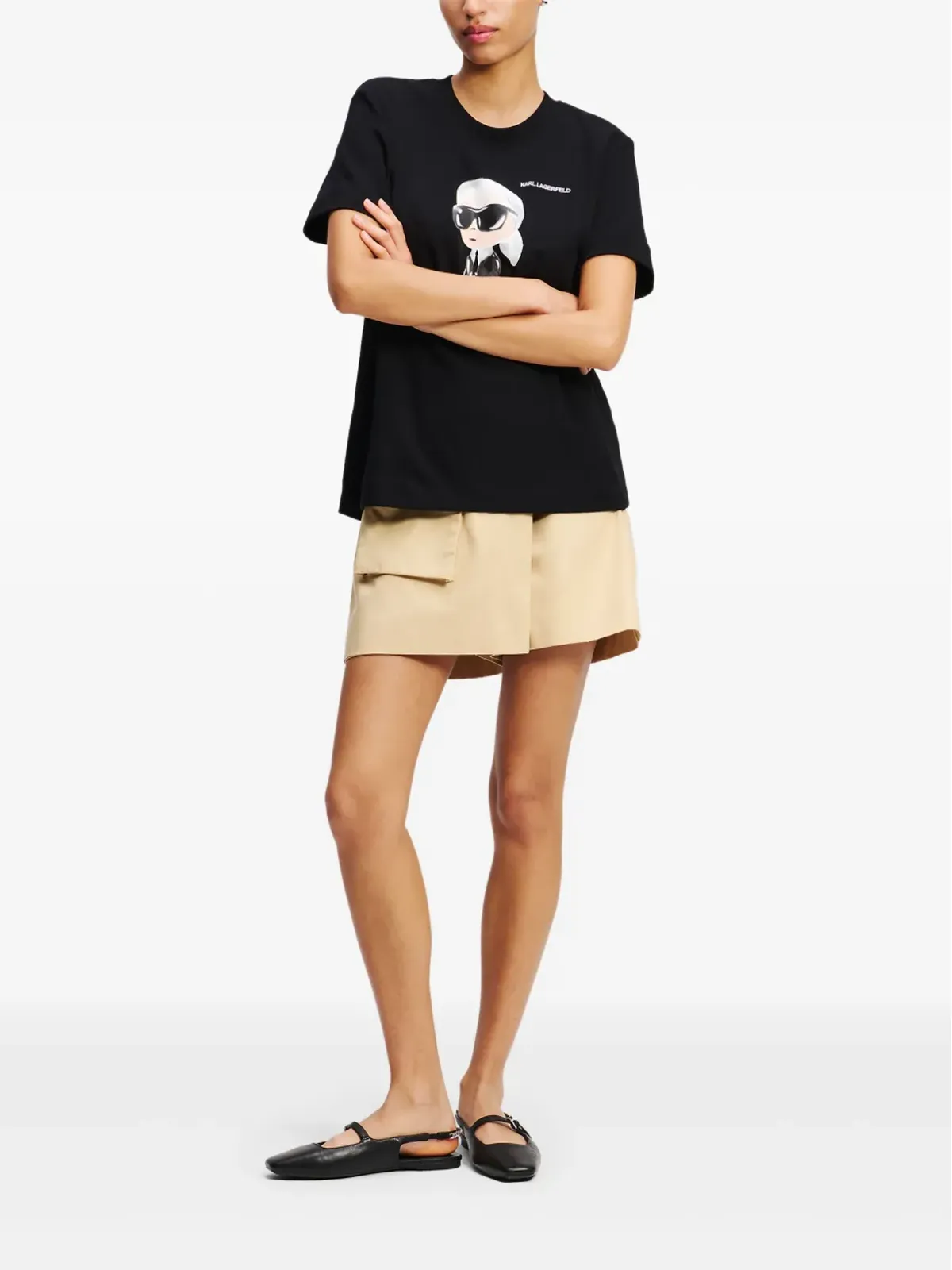 Karl Lagerfeld Ikon Aquarelle プリントTシャツ - ブラック - 画像2