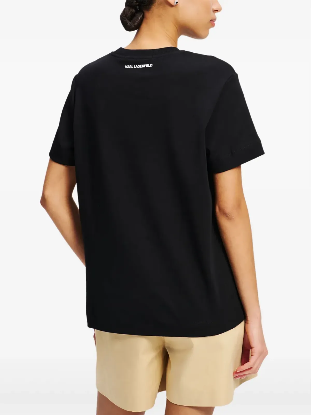 Karl Lagerfeld Ikon Aquarelle プリントTシャツ - ブラック - 画像4