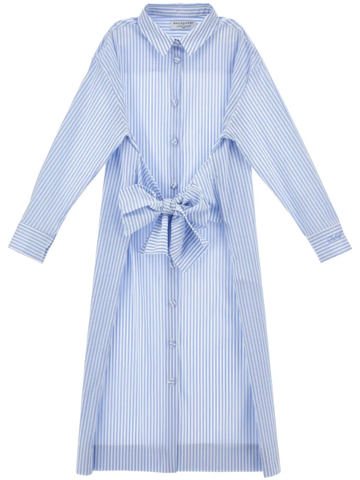 Philosophy Di Lorenzo Serafini Kids ストライプ柄コットン混紡ドレス - 画像1