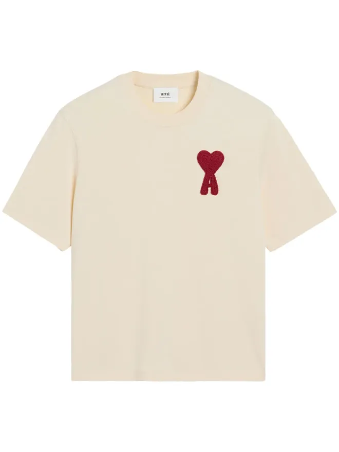 AMI Paris AMI Paris Ami de Coeurパッチ付き コットンTシャツ - ホワイトの商品画像