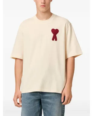 AMI Paris Ami de Coeurパッチ付き コットンTシャツ - ホワイト - サムネイル5