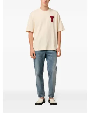 AMI Paris Ami de Coeurパッチ付き コットンTシャツ - ホワイト - サムネイル2