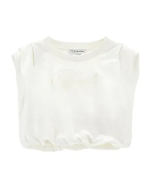Philosophy Di Lorenzo Serafini Kids ロゴ刺繍コットンTシャツ - White - サムネイル1